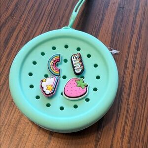 Mint Green Kids Wristlet Pouch Bogg Bag Style Accessory with Fun Charms NWT